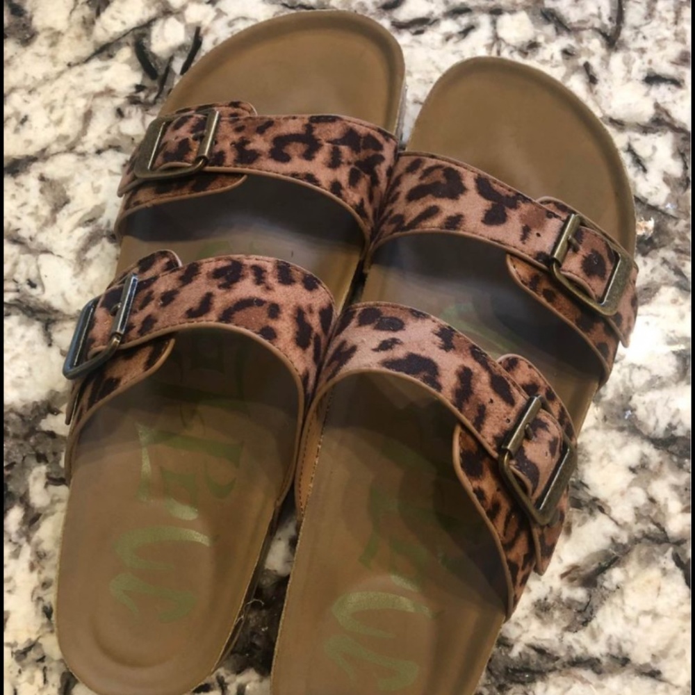 Leopard print sandals
